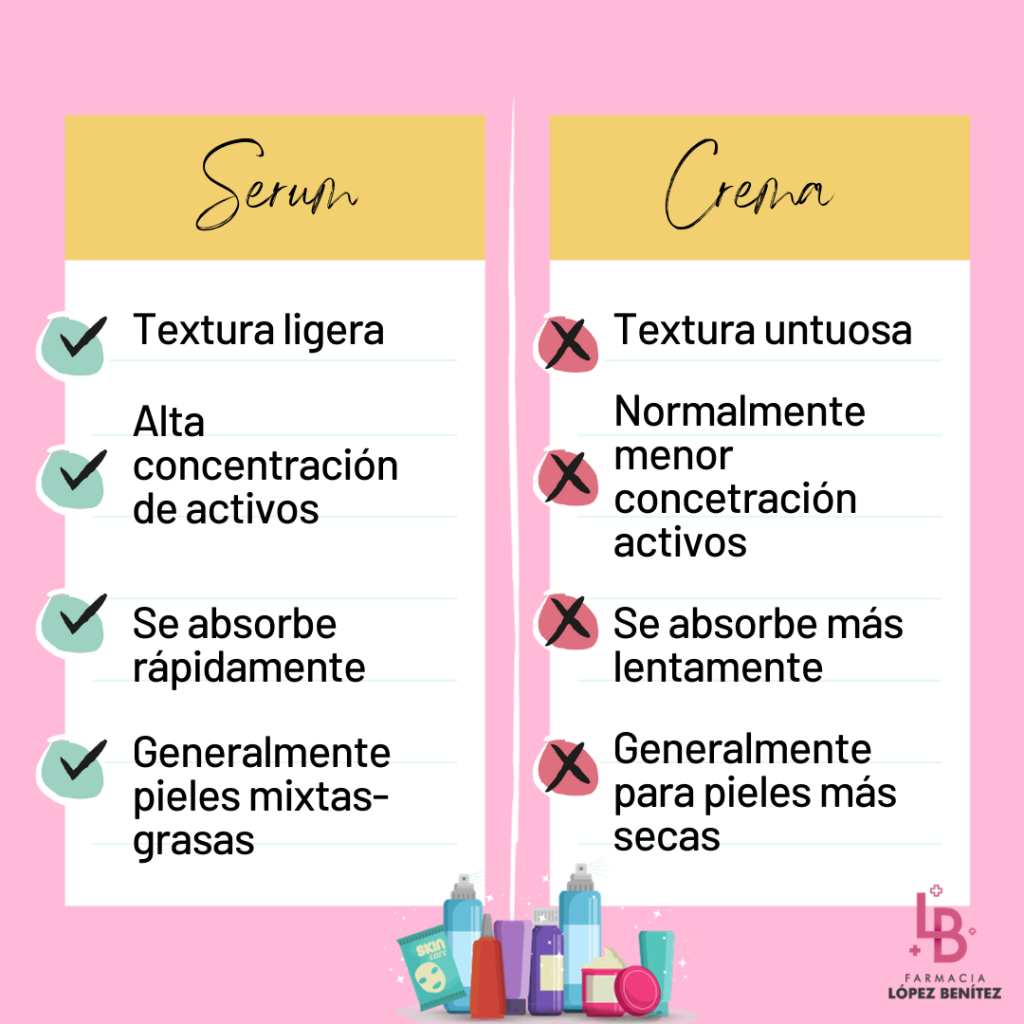 diferencias serum y crema facial