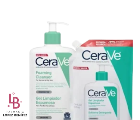 Pack Gel limpiador espumoso CeraVe 473 ml con Refill